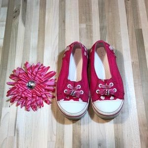 Girls pink CROC slip ons size C13